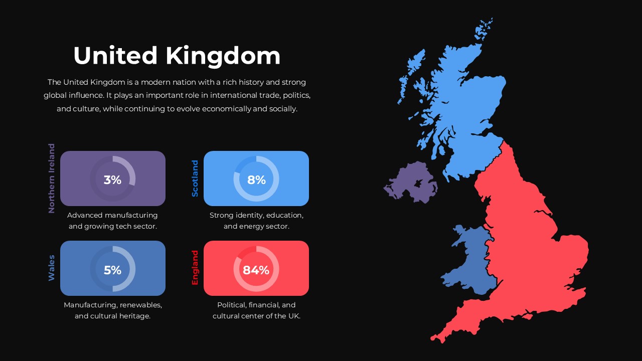 Free Editable UK Map for Presentation Design