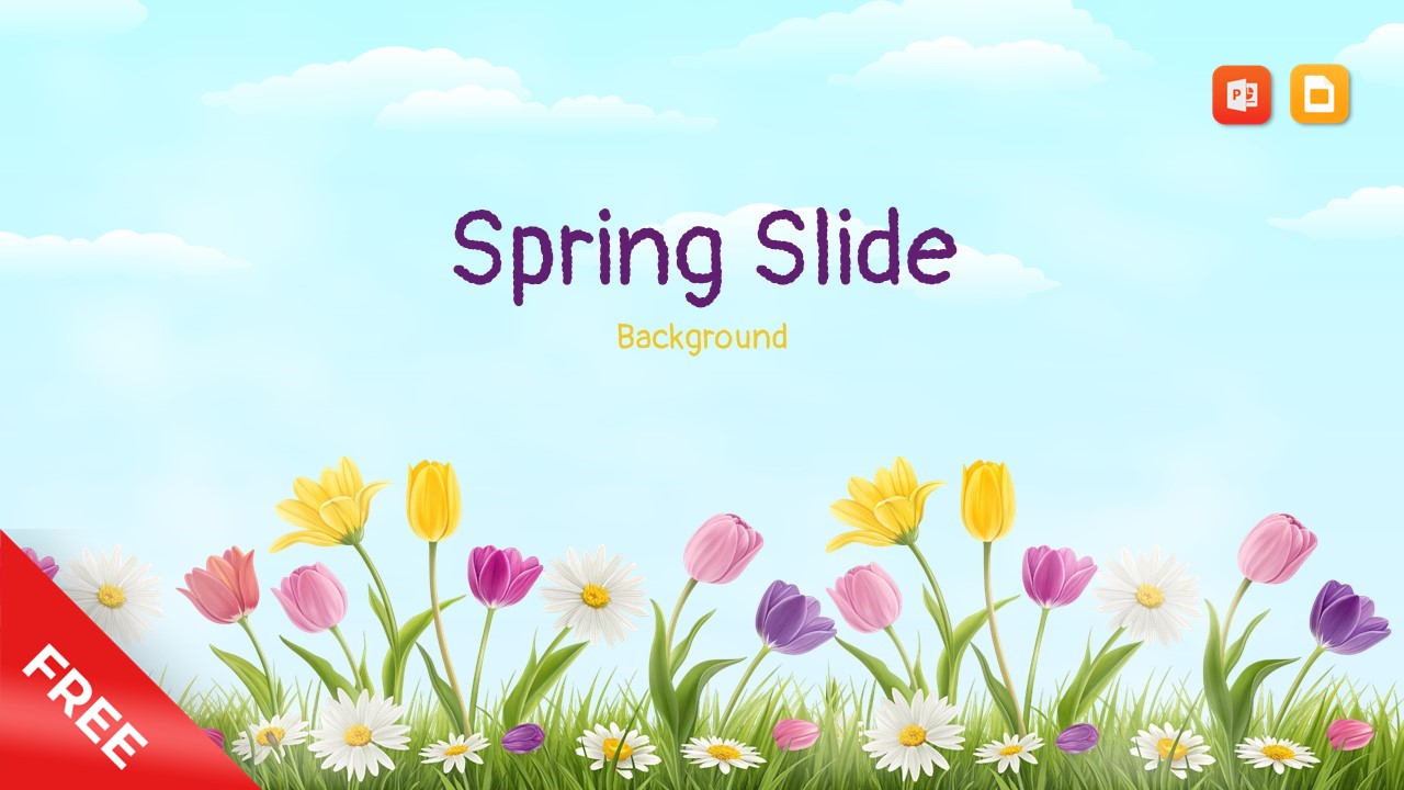 Free Floral Spring Slide Background Presentation for PPT