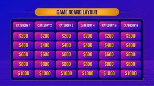 Free Jeopardy Theme Game Board Layout Presentation Slide