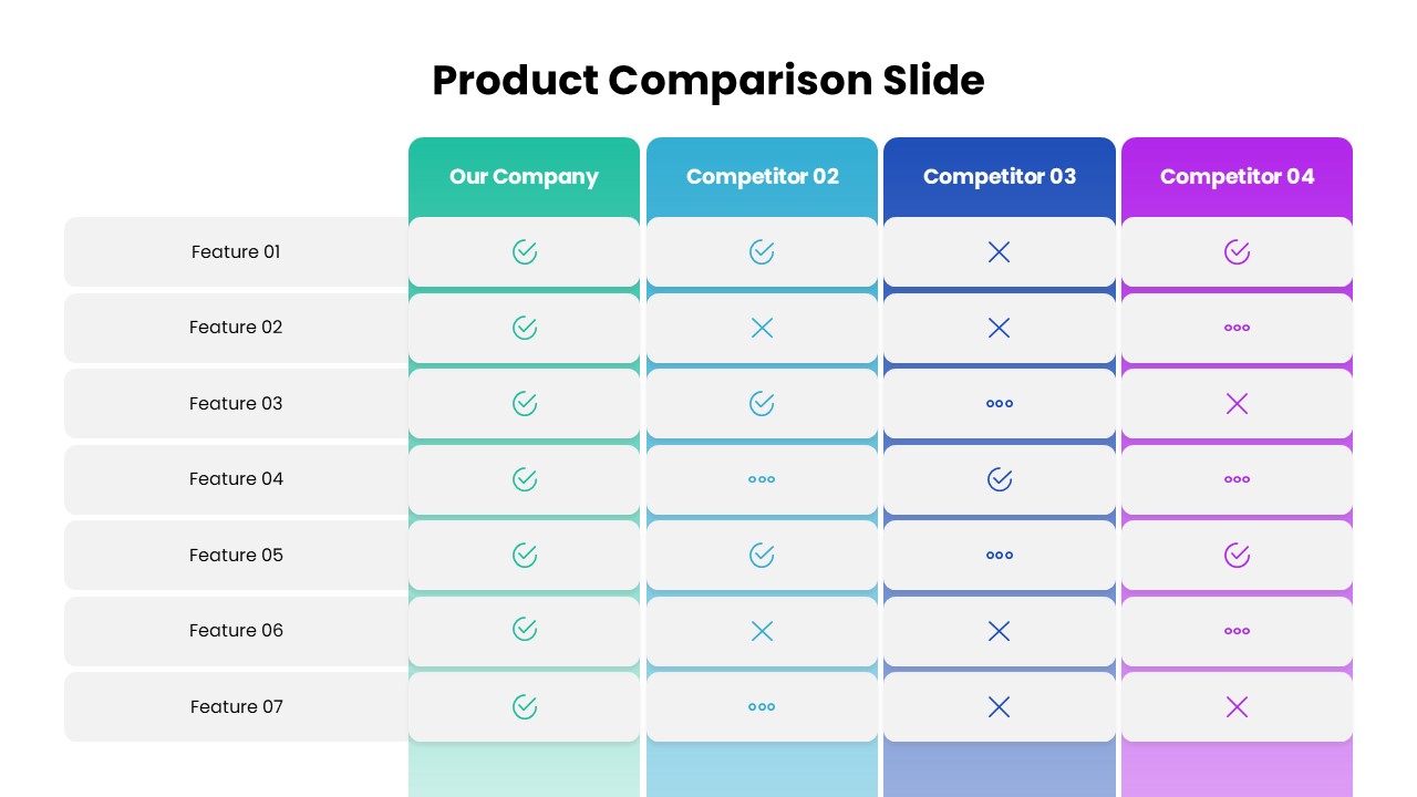 Free Editable Product Comparison Slide Template