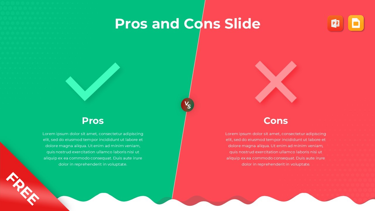 Free Pros and Cons Slide PowerPoint