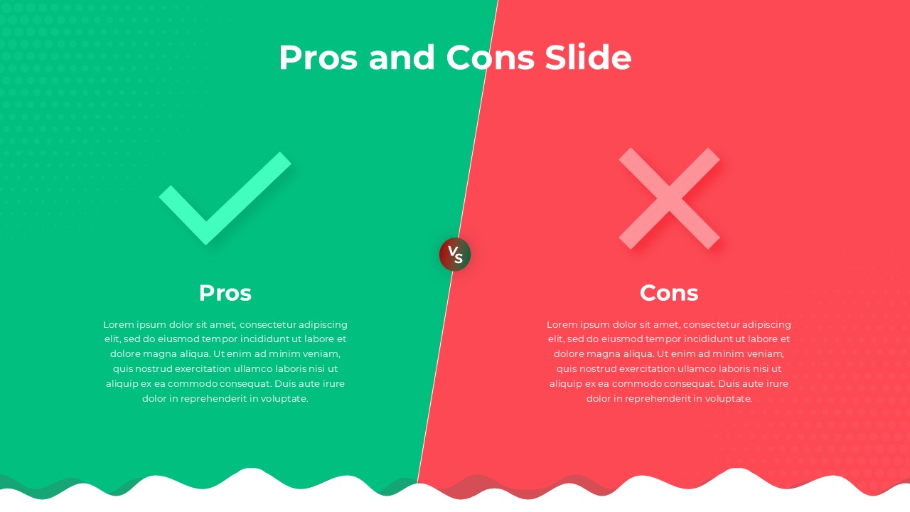 Free Pros and Cons Comparison Slide Template