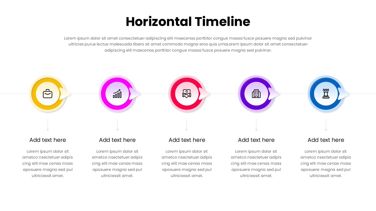 Horizontal Timeline Infographic for PowerPoint Presentation