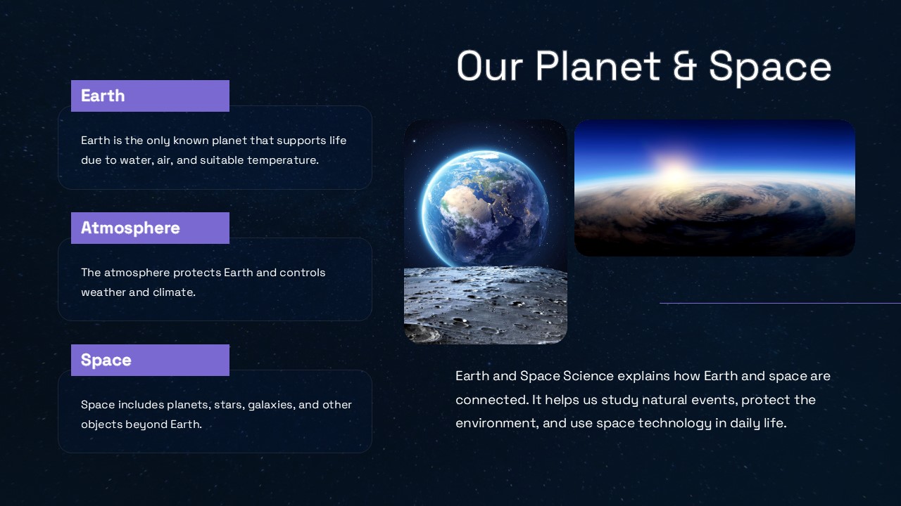 Our Planet And Space Editable PowerPoint Slide