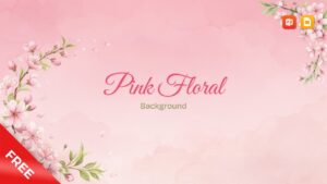 Pink Floral Background Template for PowerPoint