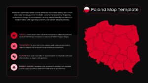 Poland Map Dark Presentation Slide for PowerPoint