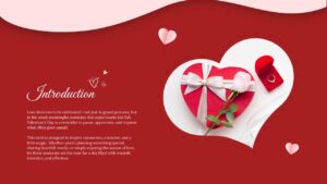 Valentines Day Presentation Introduction Slide with Hearts
