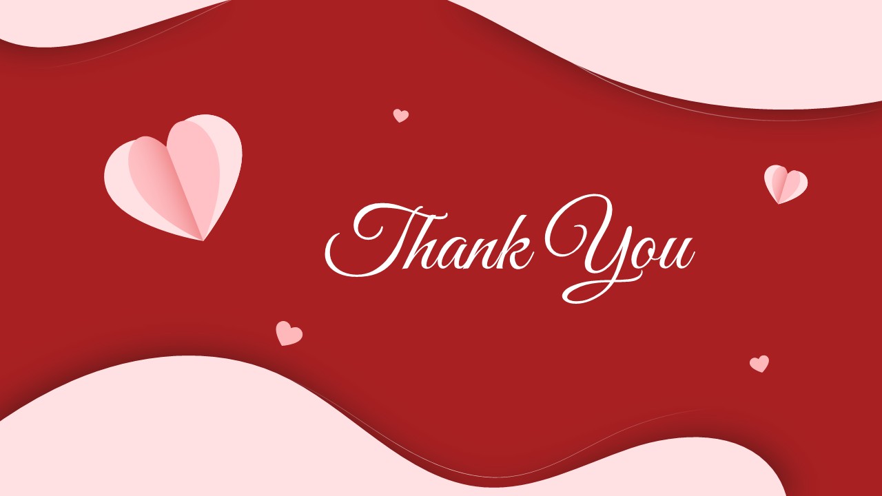 Valentines Day Red Thank You Presentation Slide