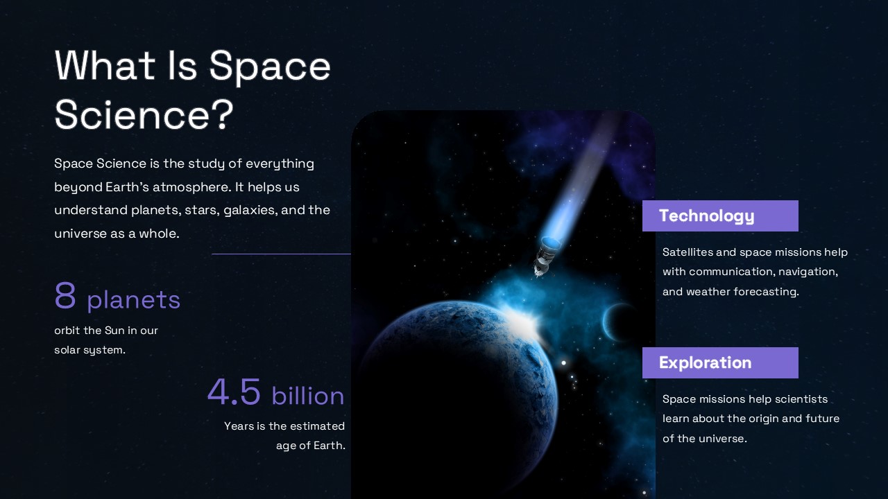 Presentation Slide to Explain What is Space Science