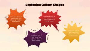 Explosion callout shapes for presentations with comic style starburst design