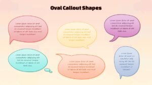 Oval callout shapes for presentation templates with smooth rounded speech bubbles