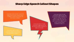 Sharp edge speech callout shapes for presentations with angular comic style design
