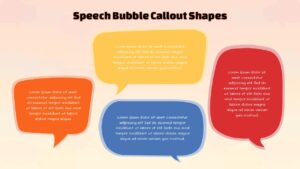 Speech bubble callout shapes for PowerPoint and Google Slides presentation templates