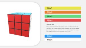 3D Rubik's Cube with labeled sides PPT Template