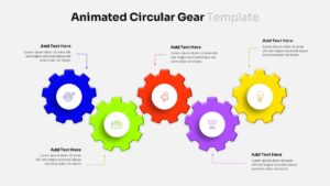 Animated Circular Gear Process PowerPoint Template