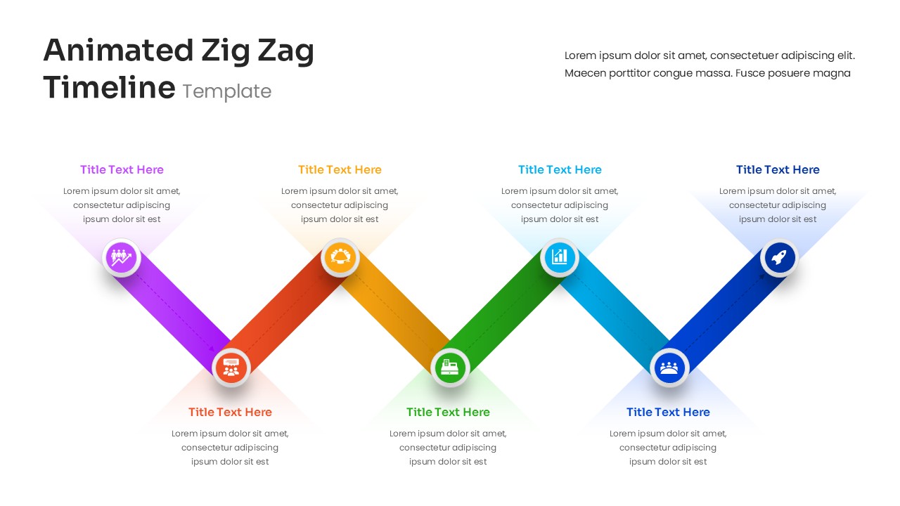 Animated Zig Zag Timeline PowerPoint Template