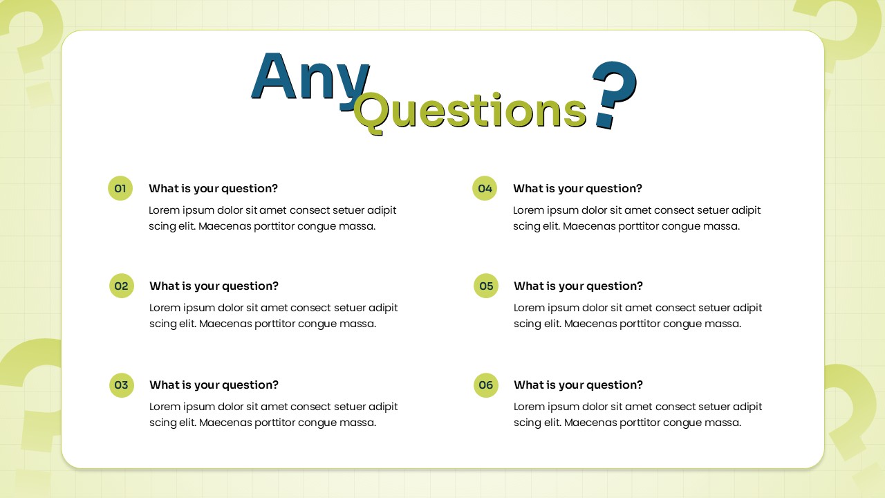 Any Questions Q&A Google Slide