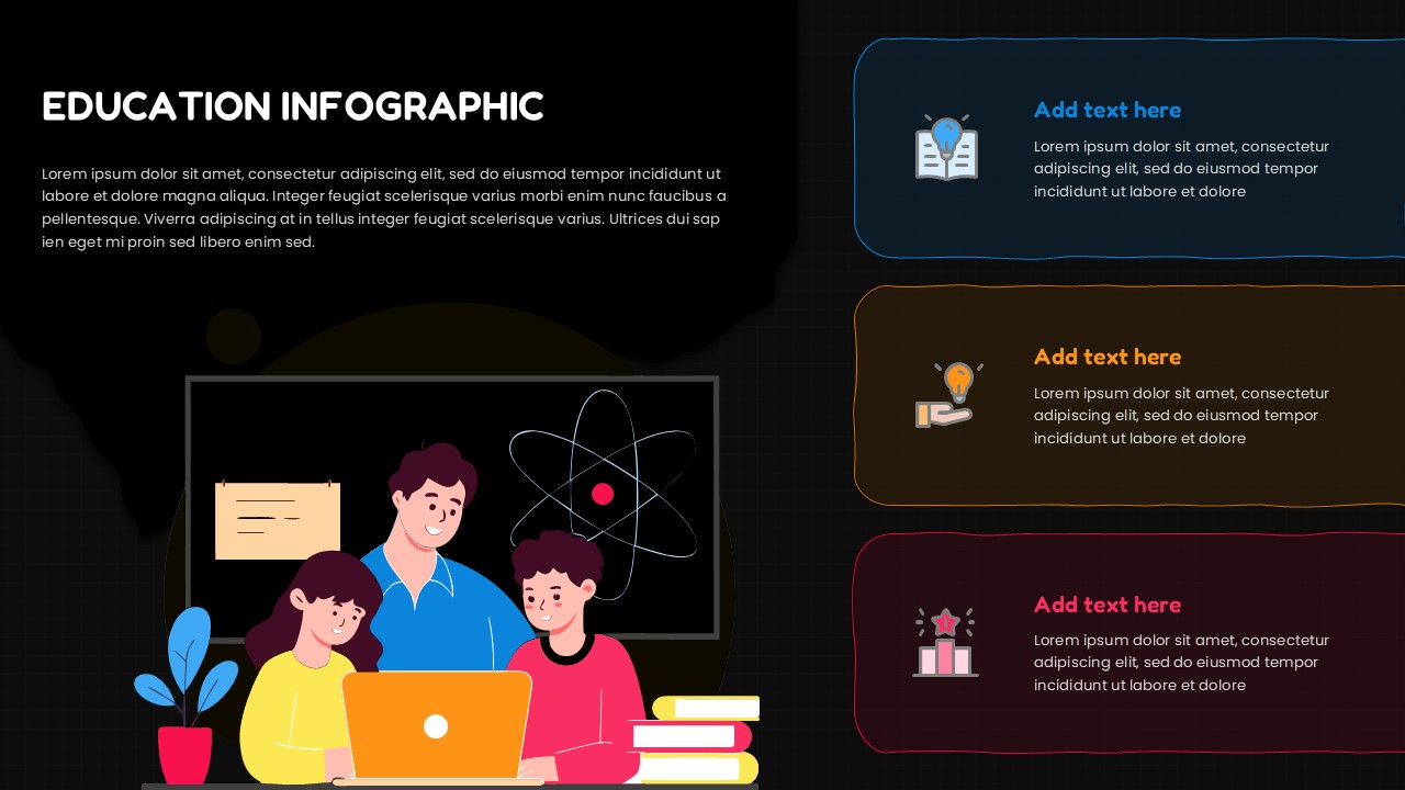 Dark Theme Education Infographic Google Slide