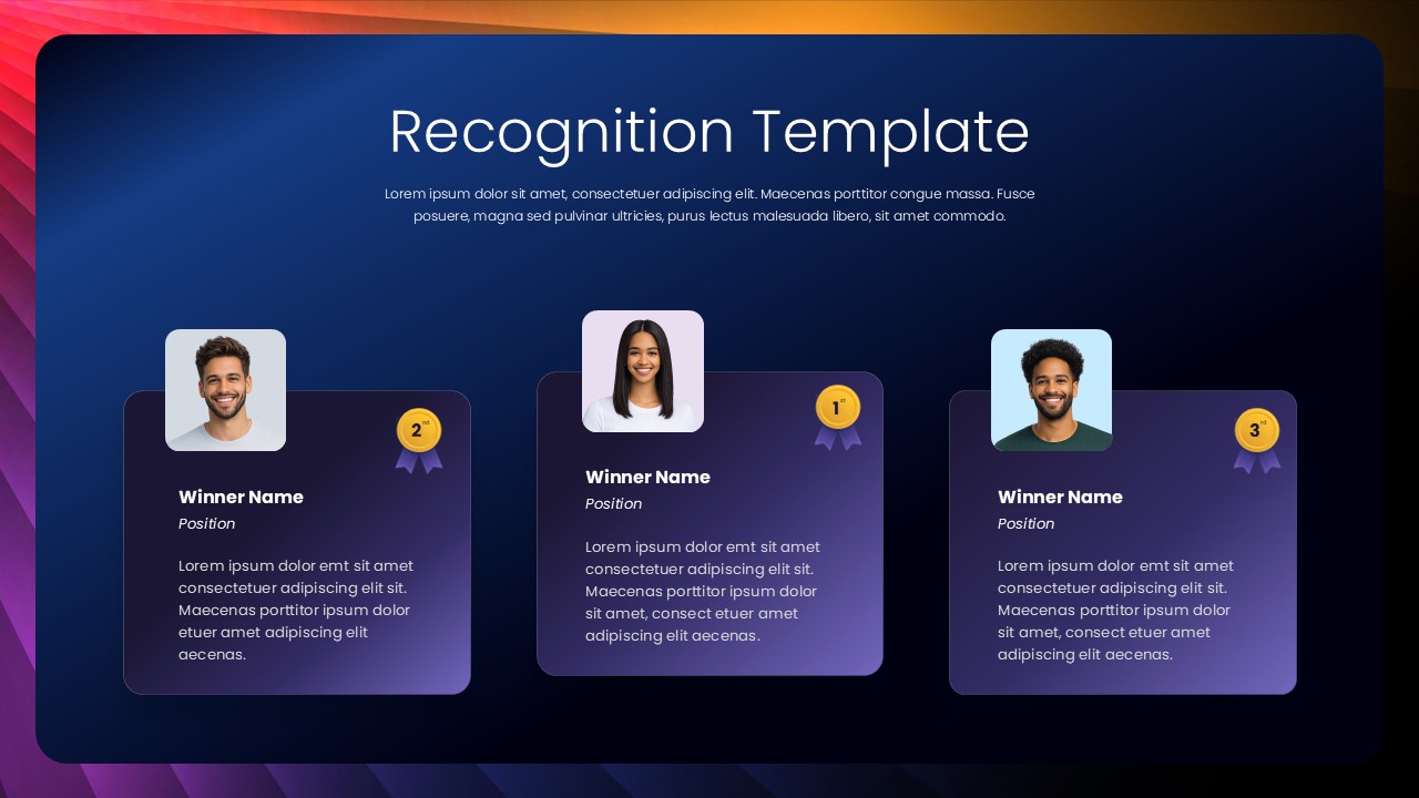 PPT Google Slides Template for employee recognition awards