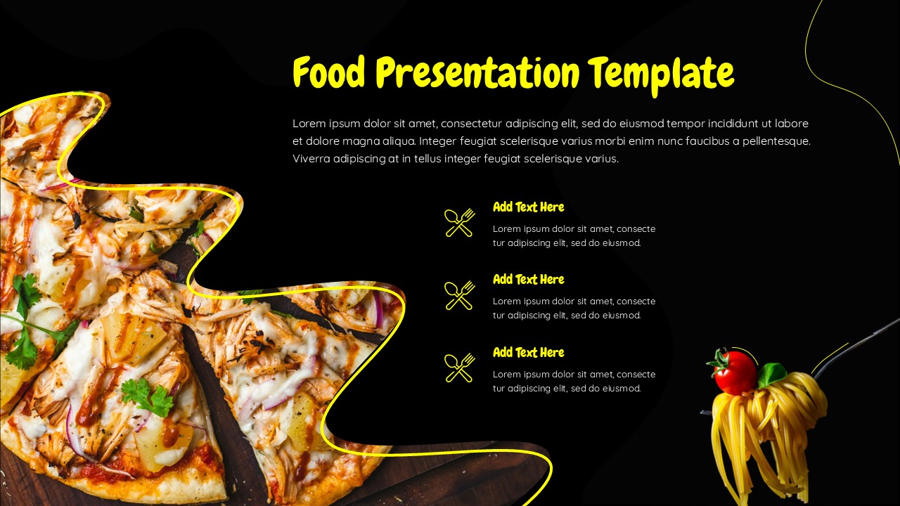 Food Menu Showcase Presentation Dark Template