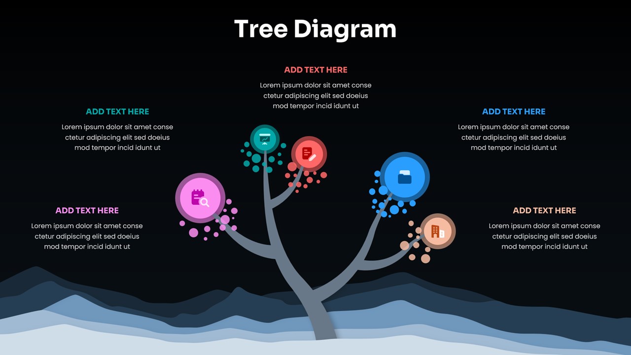 Free Tree Diagram Dark Theme Google Slide