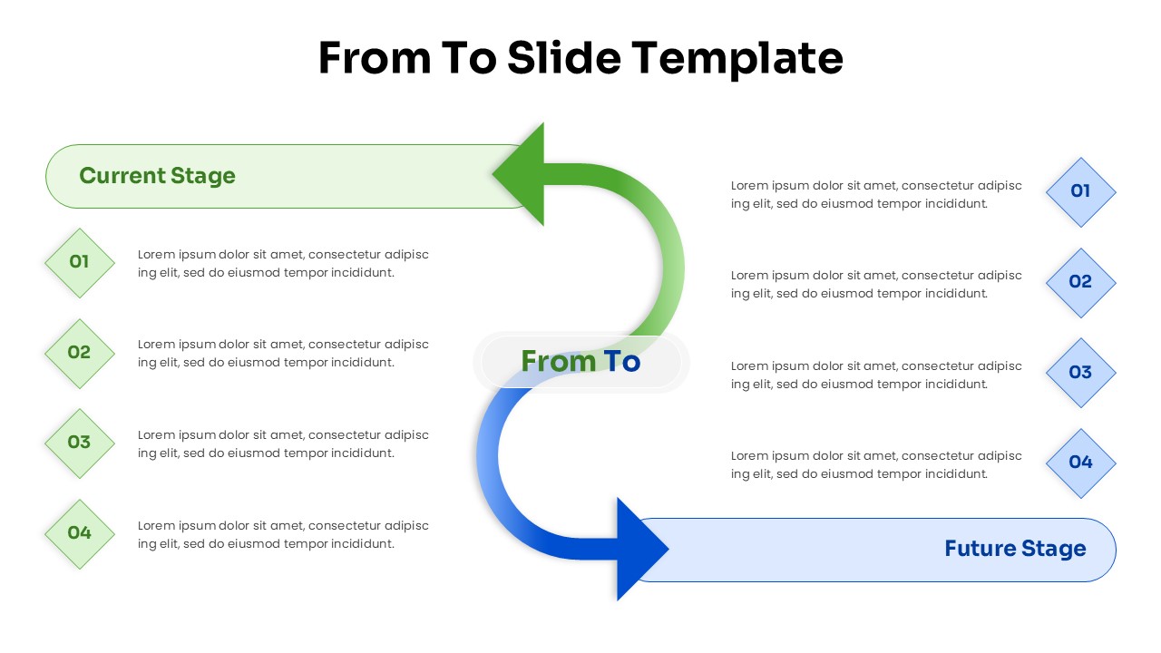 From to Curved Arrow Slide Template