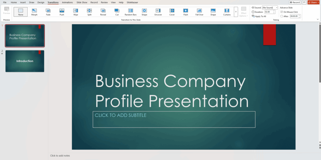 How to Add Transitions Between Slides  in PowerPoint Presentations
