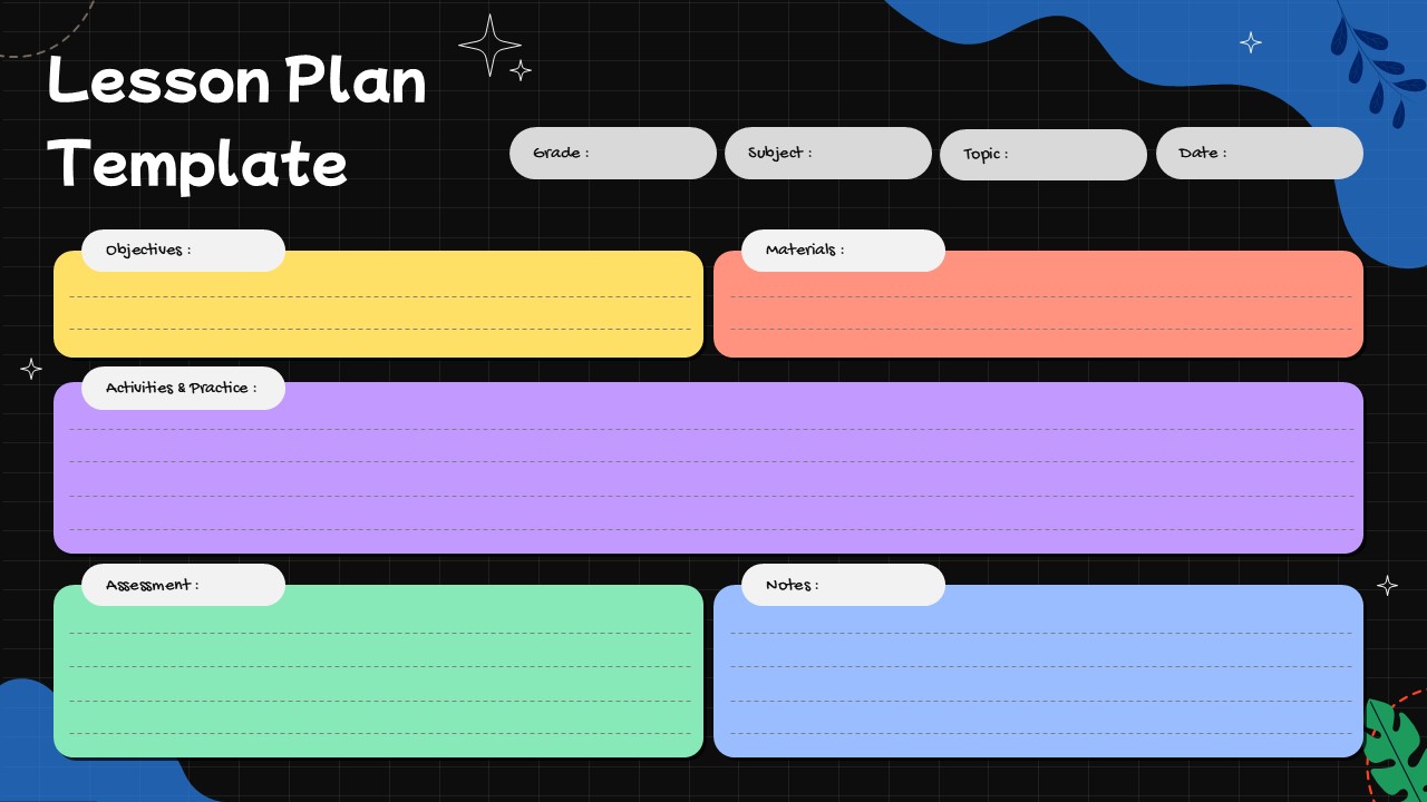 Lesson Plan Template Google Slides Template