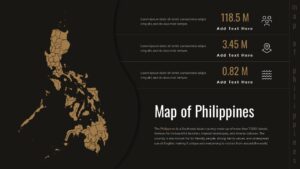 Map of Philippines Dark PowerPoint Template