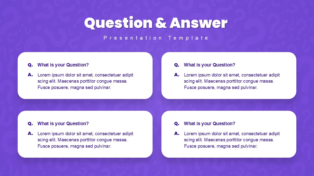 Question and Answer Slide Purple PPT Template