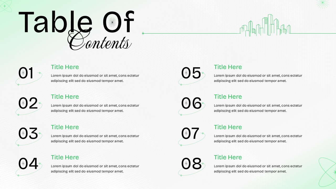 Table of Contents Google Slide Template