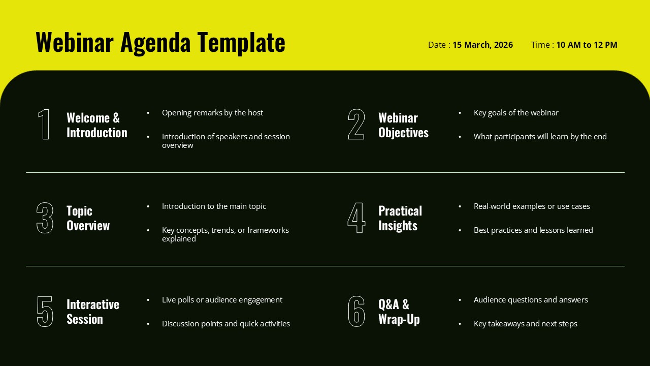 Webinar Agenda Presentation Google Slides Template