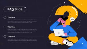 Dark theme FAQ PPT template - create sophisticated Q&A presentations that command attention and build trust