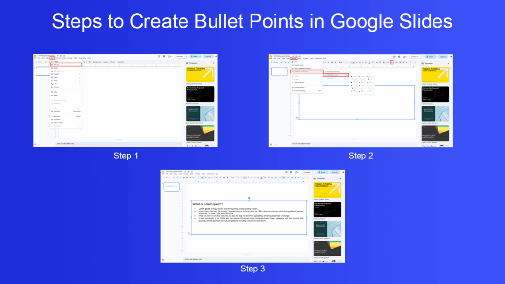how to make bullet points in google slides - Step by step Guide