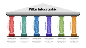 Business framework presentation with 6 Pillars Infographic Template showing classical temple design