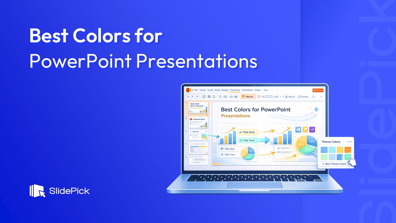 Best Colors for PowerPoint Presentations - blog Banner Image by SlidePick