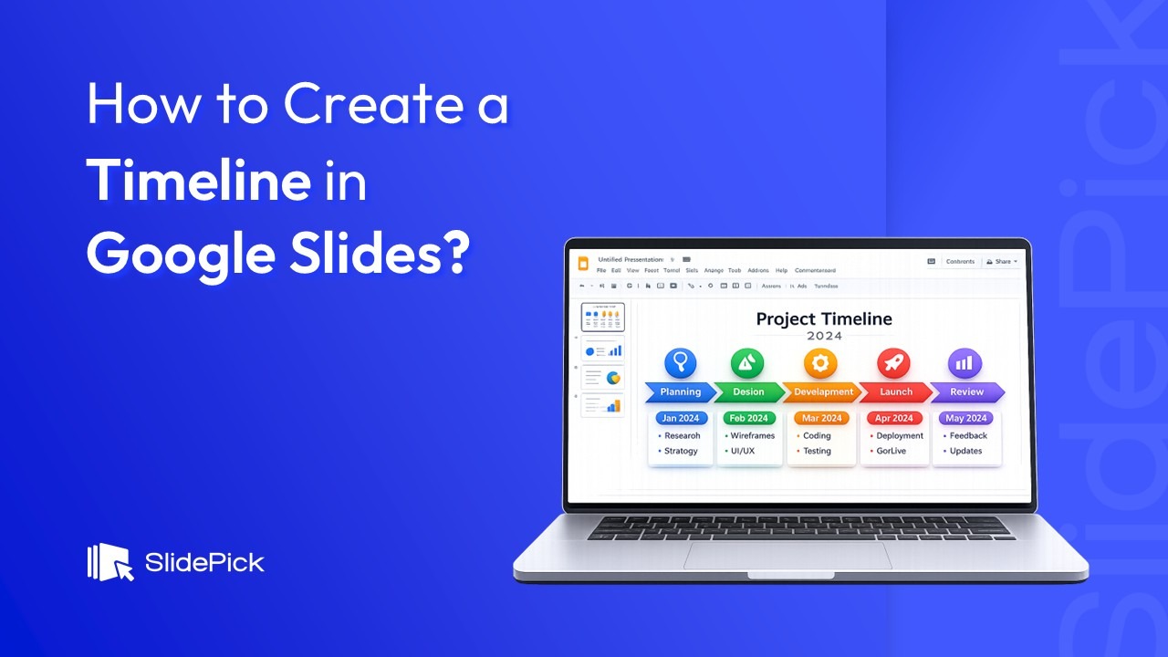 How to Create a Timeline in Google Slides - Blog Cover Image by SlidePick