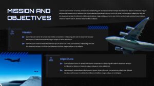 Air Force mission and objectives slide template - clearly communicate strategic goals with military precision