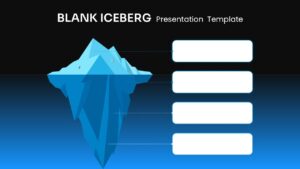 Strategic planning presentation with dark theme Iceberg Template for layered information display