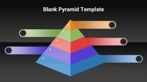 Dark theme Blank Pyramid Template creates dramatic presentations with 5 gradient levels for executive impact