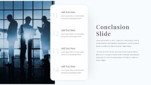 Executive boardroom conclusion with professional business silhouette PowerPoint template