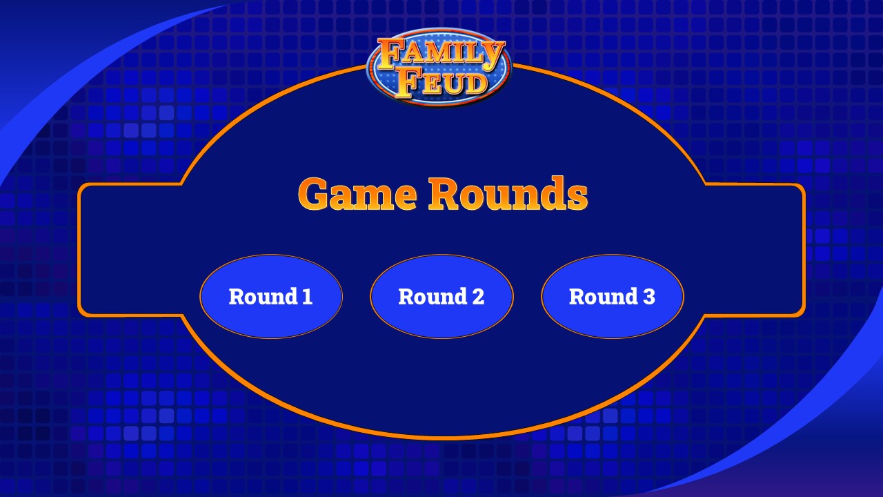 Game rounds navigation slide with Family Feud PowerPoint Template