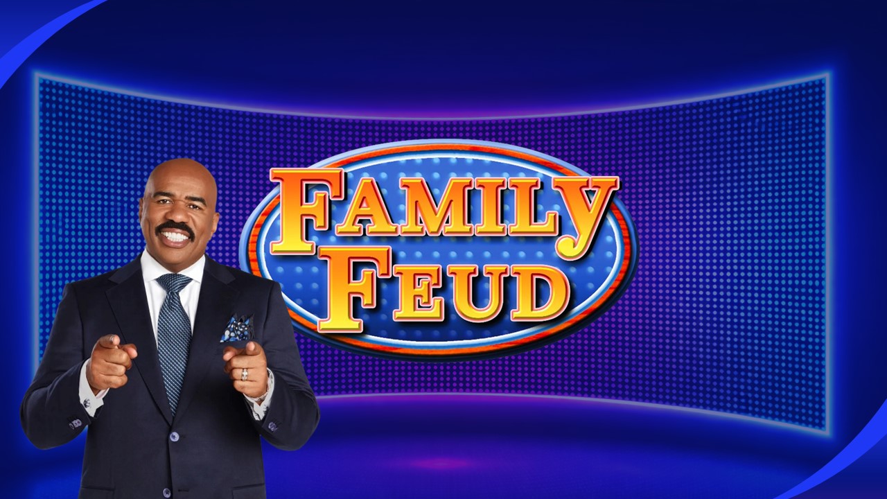 Interactive game show setup with Family Feud PowerPoint Template