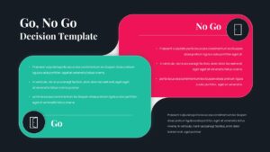 Go No Go Decision Template with green and red sections on dark background