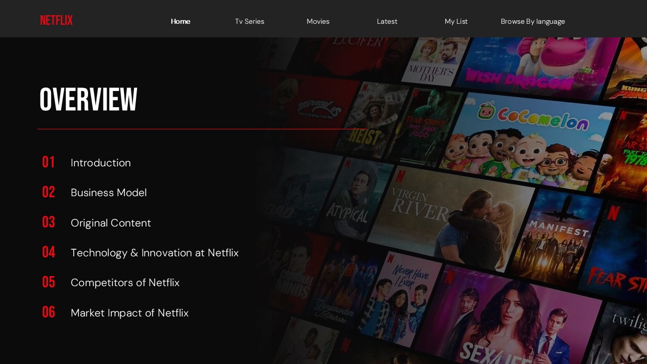 Netflix company introduction slide with Free Netflix Presentation Template
