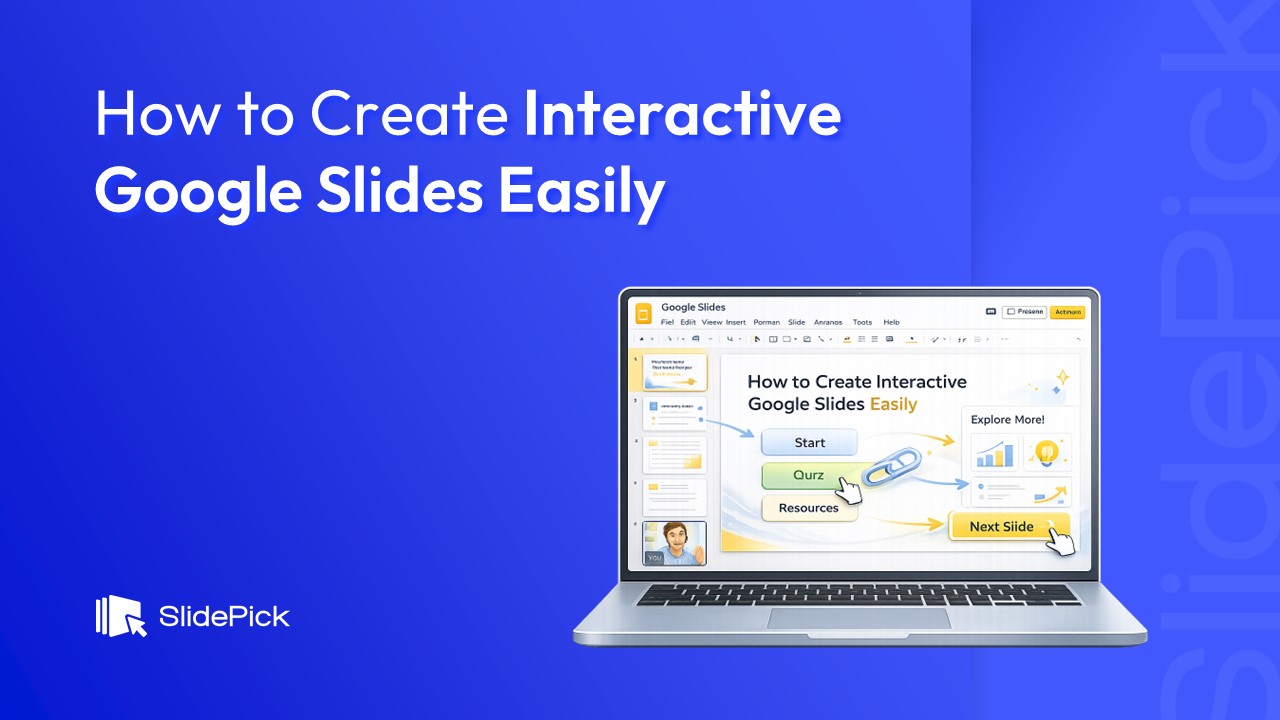 12 Ways to Make Interactive Google Slides Presentation Easily - Blog Banner by SlidePick