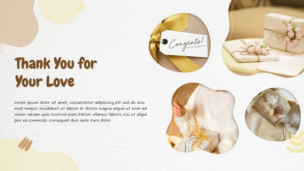 Baby Shower Template with pastel design, thank you text, and decorative elements